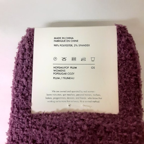 POINTE STUDIO SET OF 2 POST WORKOUT PLUM ALOE INFUSED SCENTED COZY SOCKS NEW - Picture 4 of 4